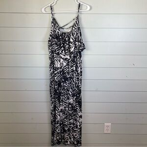 Yado black and white maxi dress women's size large